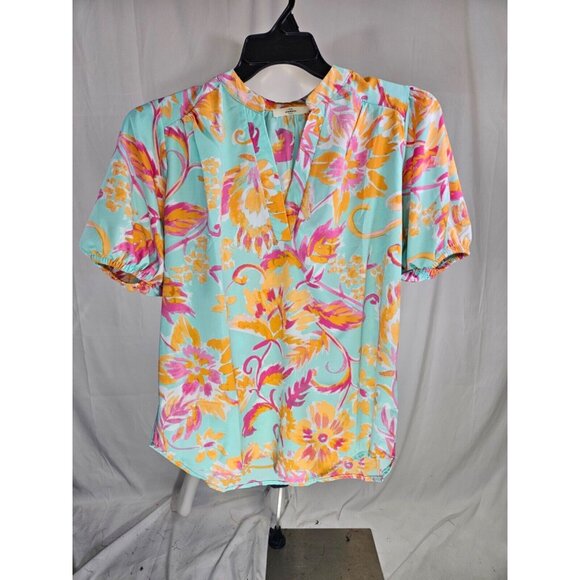 Entro Mint Combo Short Sleeve Tunic Top - Picture 5 of 5